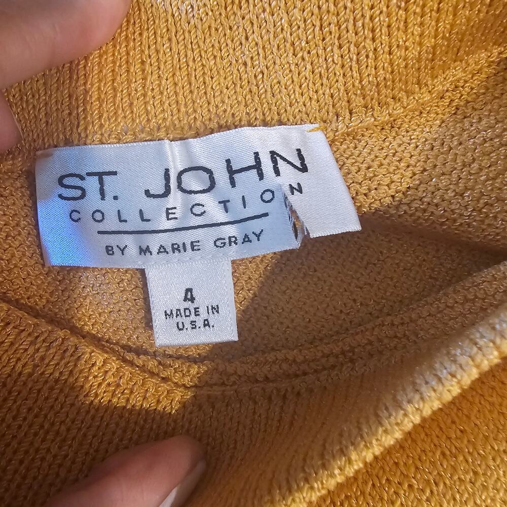 NWT St. John Yellow Knit Skirt Size 4 - Picture 4 of 5